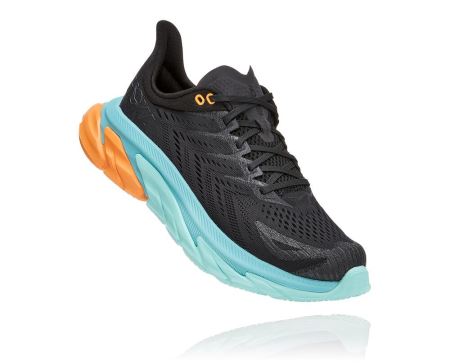 Hoka One One Clifton Edge - Adidasi Alergare Pe Drum Barbati Negrii / Turcoaz Deschis | RO-w9Cl8JY